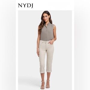 NYDJ Marilyn Straight Crop Jeans Light Khaki Color (Current in stores)